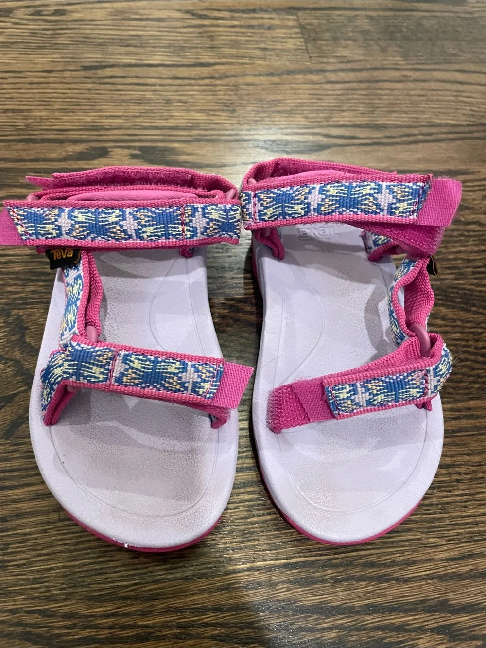 Teva Girls Pink Patterned Strap Sandals